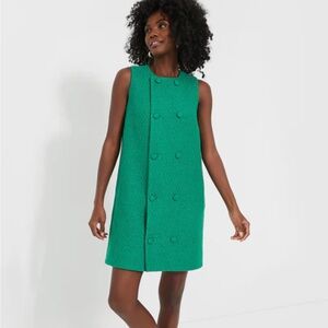 Pomander Place Emerald Green Tweed Bianca Dress